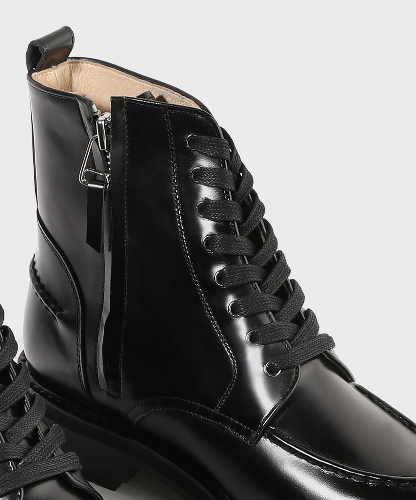 FIRENZE ATELIER [Vibram] Y-Tip Line Hidden Zipper Lace-Up Boots 7600 [Black Box]