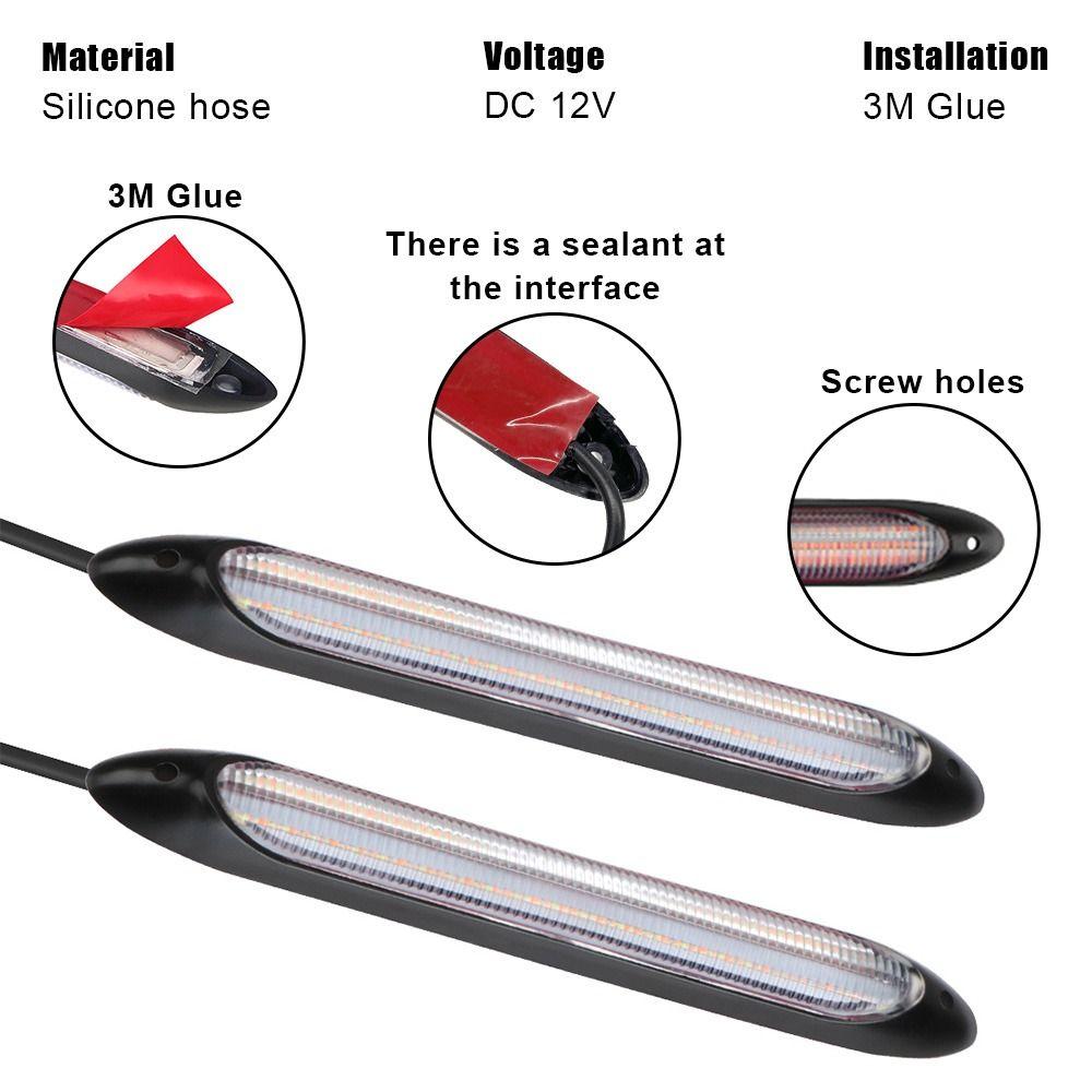 2 шт. водонепроницаемые светодиодные фары дневного света для вождения, дневные ходовые огни, плавный дневной свет