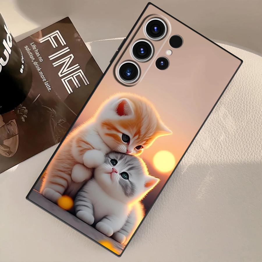 Милый Чехол-Арт с Кошкой для Samsung Galaxy S26 Ultra S23 S24 S20 Ultra S21 FE S10 S9 Note 20 8 9 10 S25 Plus Чехол для Телефона