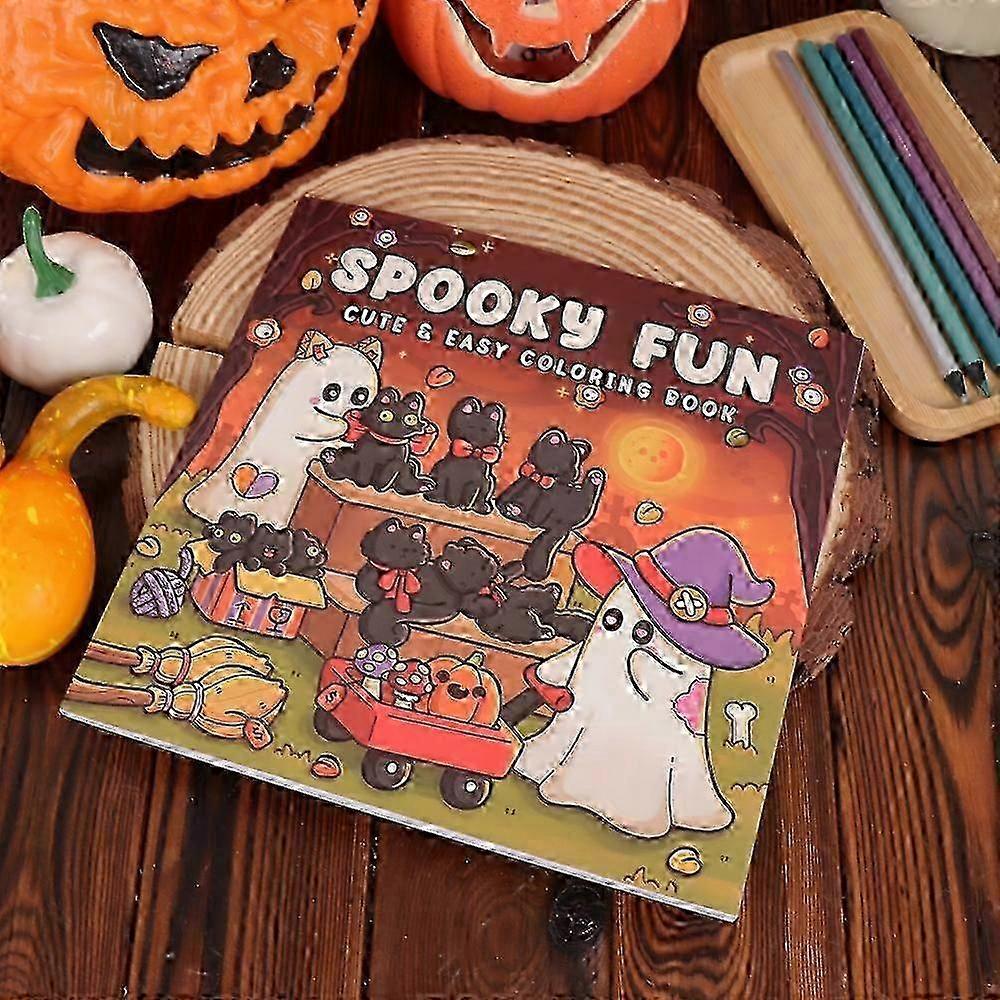 Fun Cozy Spooky Coloring Book Adults
