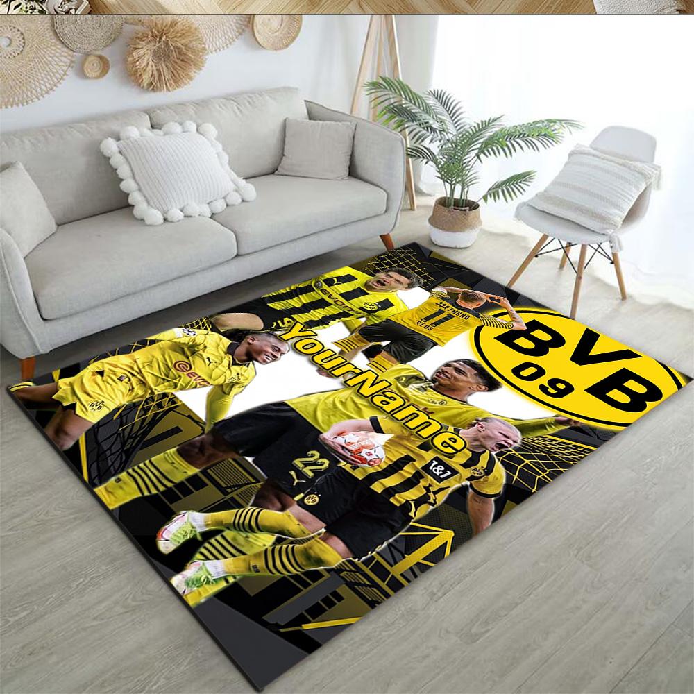 Borussia Dortmund Personalized Name Floor Mat Suitable for Playrooms Living Rooms Hallway Kitchen Antislip Carpet Anime Office Decor