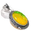 Yellow Triplet Opal Handmade 925 Sterling Silver Jewelry Pendant 2.21" U6N33