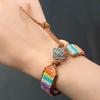 Charm Beads Braided Bracelets Colorful Bohemian Style Bangle Trendy Rainbow Stone Bracelet  Women