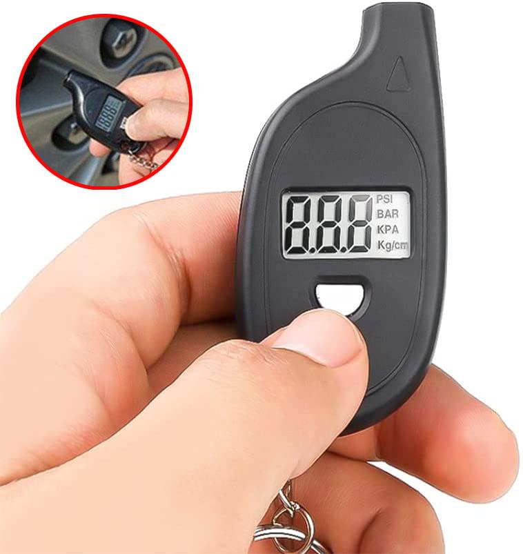Mini Digital Lcd Display Tire Gauge Car Mini Keychain Tire Air Pressure Tester Meter Auto Car Motorcycle Tire Safety Alarm
