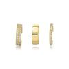 2025 New Fashion Gold Color Circle Non-Piercing Ear Clip Earrings for Women Man Fake Piercing Ear Cuff Earrings Zircon Set Gift