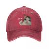 Retro Cat Sad Thumbs Trucker Hat Unisex Style Distressed Washed Snapback Cap Funny Crying Cat Outdoor Activities Caps Hat