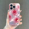 Красивый кристальный чехол для телефона в виде розы iPhone16 высококачественный стеклянный чехол для телефона Apple 17promax девушки