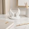 3D-печатная подставка для телефона в виде ангельских крыльев, настольное украшение с вырезанными перьями, противоскользящий устойчивый держатель с широким круглым основанием, поддержка для видео без помощи рук