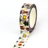 1X 10M Gold Foil Reindeer Snowflake Christmas Trees Snowman House Masking Washi Tape for Scrapbooking Planner Kawaii Papeleria