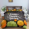 Luxury New 3D Print Autumn Thanksgiving Day Duvet Cover King Queen Cartoon Orange Pumpkin Turkey Bedding Set Maple Leaves