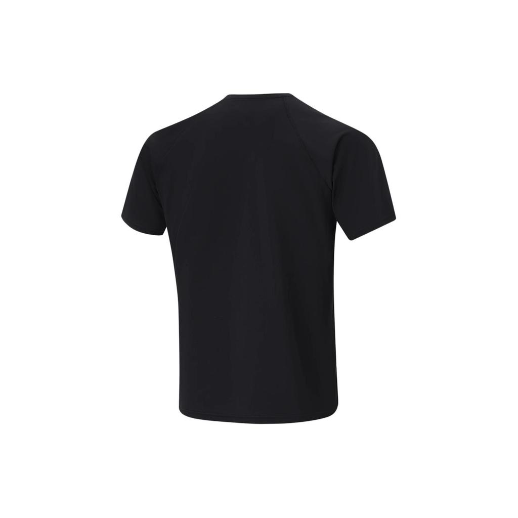 Li-Ning Badfive Letter Print Quick-Dry Short Sleeve T-Shirt Men Tops Black ATSU437-1