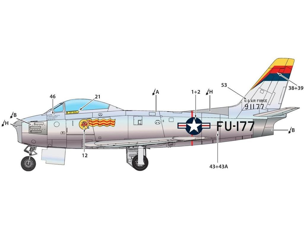 Прозрачная пластиковая модель Sabre CPU72054 Prop! 1/72 Ф-86А (Самолет)