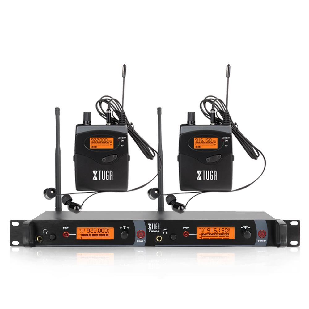 XTUGA RW2080 UHF Двухканальная беспроводная система внутриканального мониторинга с рэковым передатчиком 2U для сцены и записи