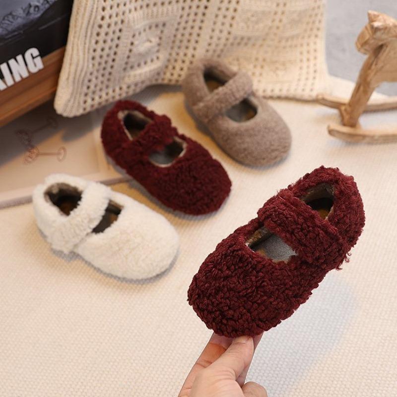 Girls Fleece Lined Winter Warm Kids Cotton Shoes Princess Style Casual Shoes