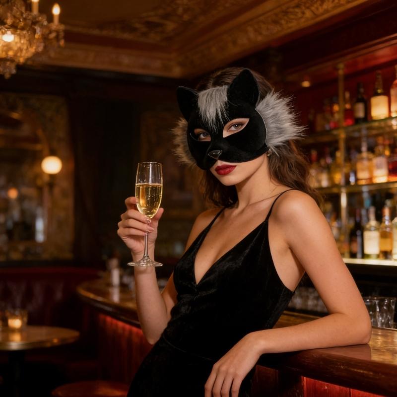 Мягкая маска для лица с кошачьей мордочкой для косплея и Хэллоуина, маска для вечеринки-карнавала с регулируемой эластичной лентой, удобная в носке