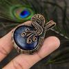 Natural Lapis Lazuli Gemstone Handmade Copper Wire Wrap Pendant 2.25" P6R00