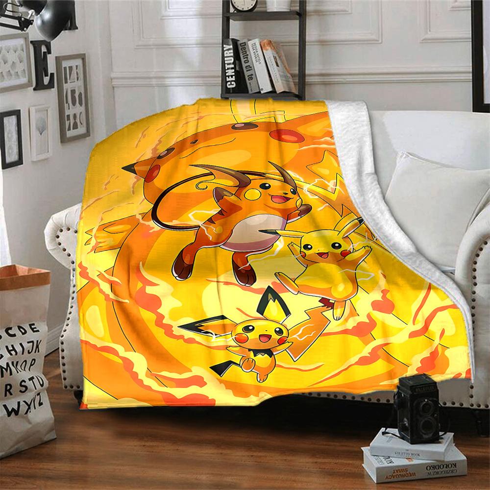 1pc Electric Flannel Throw Blanket HD Printed Lightweight Soft Warm All Season Blanket for Sofa, Bed, Travel, Camping Machine Washable