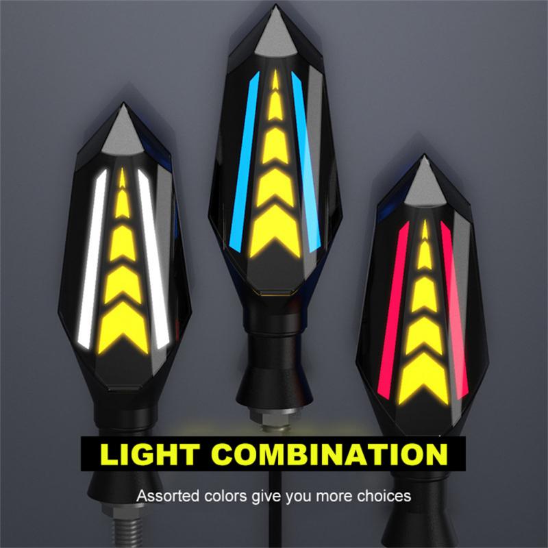 Double Side Flowing Turn Signal Motorcycle LED Turn Signal Flasher Light Built-in Relay Flashing Blinker Universal M10 Bolt IP65