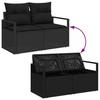Garden Sofa Set with Cushions 5 pcs Black Poly Rattan