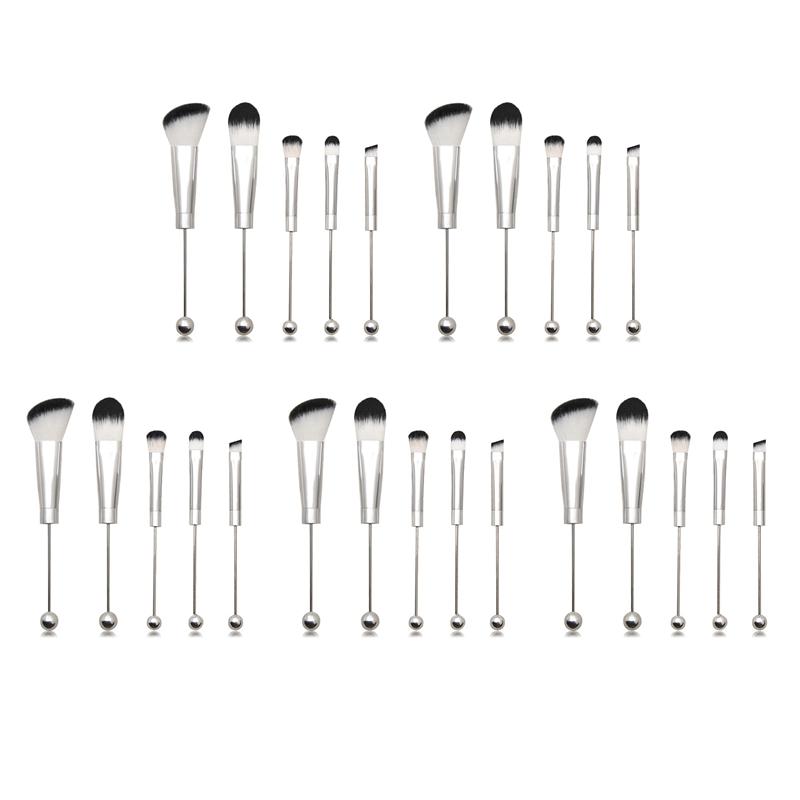 25X Beadable Makeup Brushes Silicone Beads DIY Makeup Cosmetic Brushes Beaded Brushes Kit For DIY