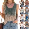 2025 Spring/summer New Round Neck Tie-dye Print Loose Sleeveless T-shirt Vest Woman