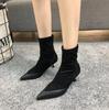 Winter Boots Women Shoes Woman Boots Fashion High-Heeled Pu Stretch Fabric Socks Boots 2022 Winter Newest Short-Haired Warm Boots