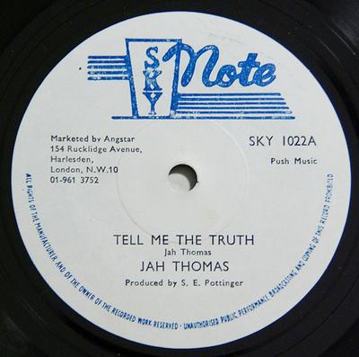 7-дюймовая пластинка JAH THOMAS / THE REVOLUTIONARIES - Tell Me The Truth / Truthful Dub SKY1022 Sky Note 1978 UK Регги, Ска и Даб Б/у