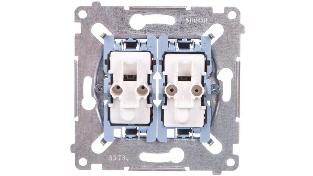 Simon 54 Double Stair Switch With Illuminated Mechanism 10Ax 250V, Quick Connectors, Sw6/2Xlm