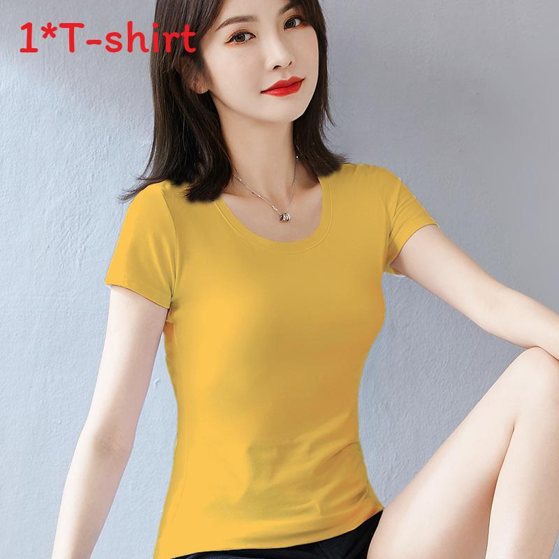 T Shirt For Women Casual Short Sleeve Cotton Splicing Top For Spring Wear