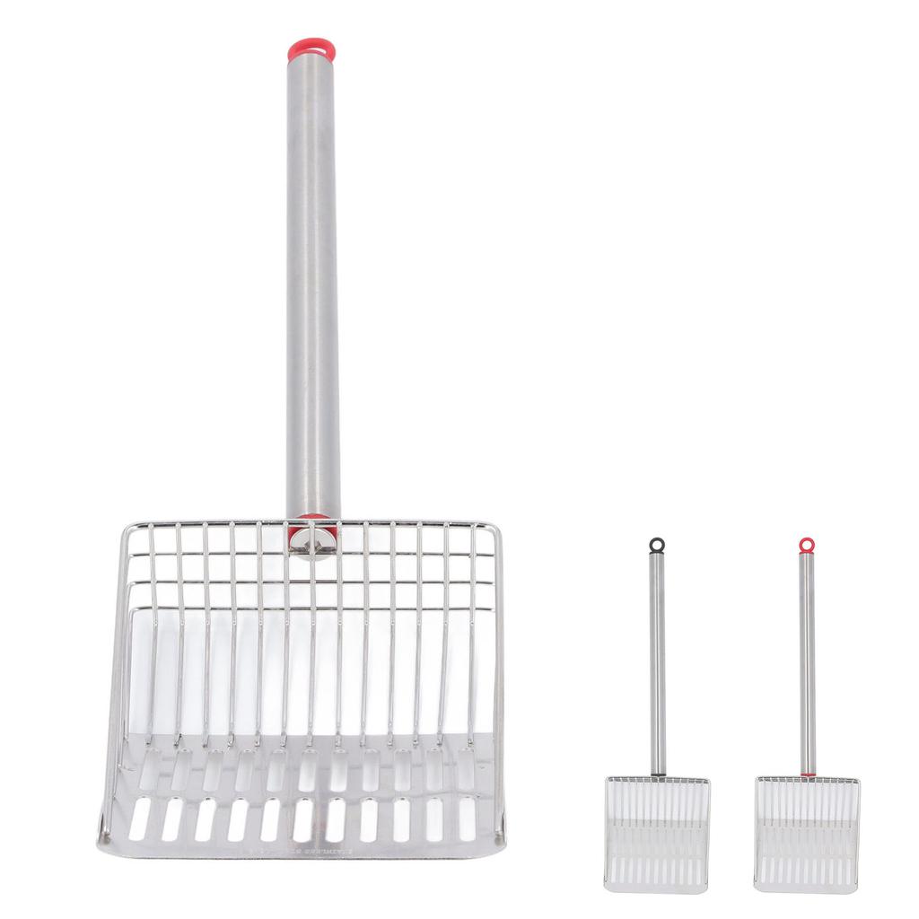 Совок для кошачьего туалета с длинной ручкой, металлический, съемный, антиразбрызгивающий, быстрая фильтрация, лопата для кошачьего туалета