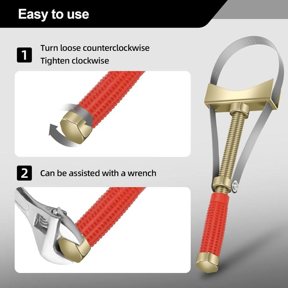 Ergonomic Handle Filter Removal Tool Adjustable Fit Oil Filter Removing Tool Car Repair