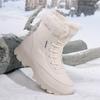 Уличные зимние нескользящие бархатные утепленные хлопковые ботинки женские зимние для путешествий на север лыжные сноубутсы большого размера