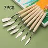 Art Spatula Soft Paint Spatula Oil Painting Spatula Wooden Handle Palette Knife Set Gouache Painting Spatula