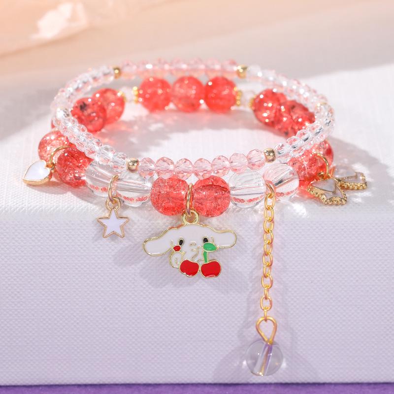 Браслет дружбы из хрустальных бусин Cinnamoroll & My Melody - Высококачественное универсальное женское украшение