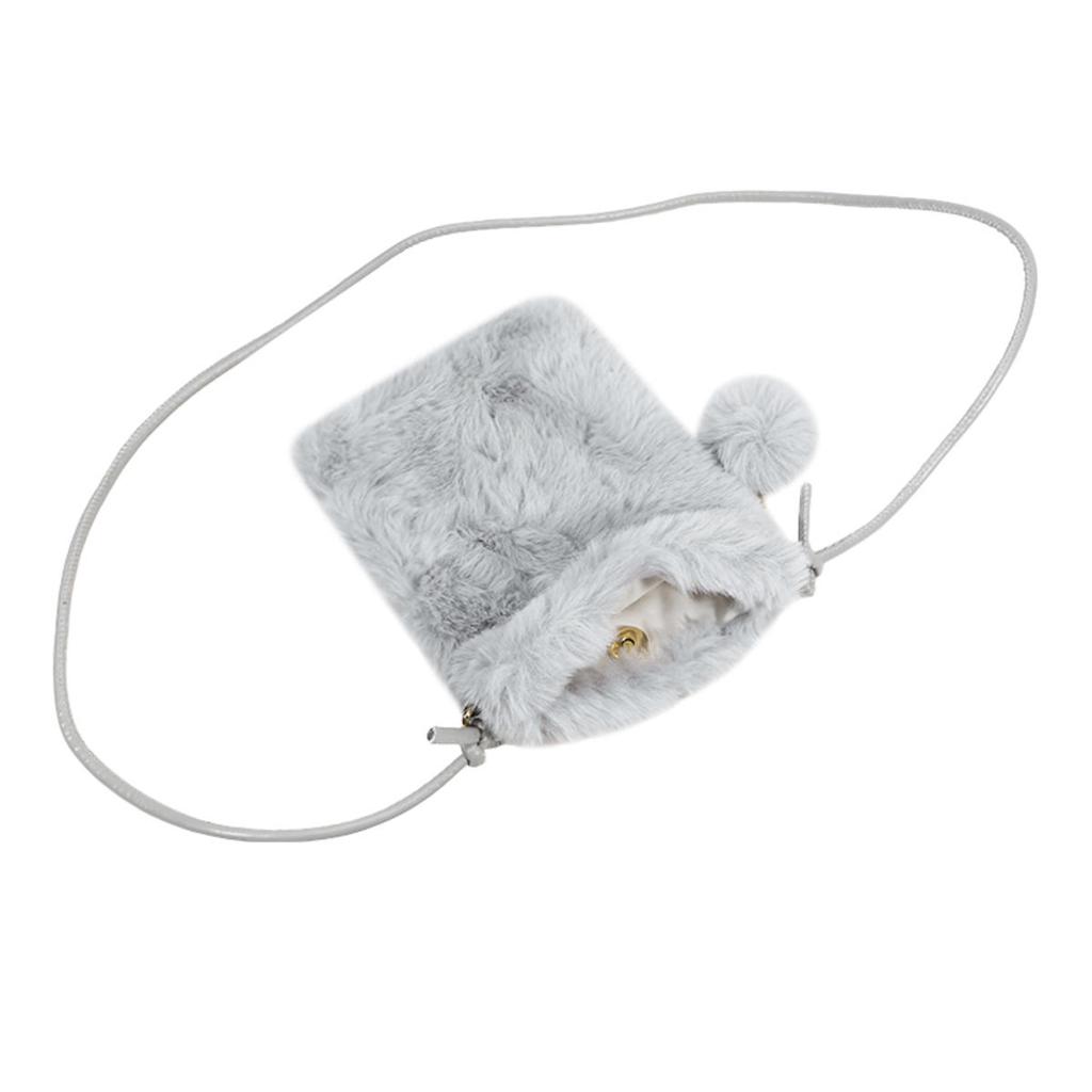 Женская плюшевая сумка через плечо однотонная, сумки для мобильного телефона, универсальные мини-кошельки, модные сумки на плечо, осенне-зимний кошелек для монет