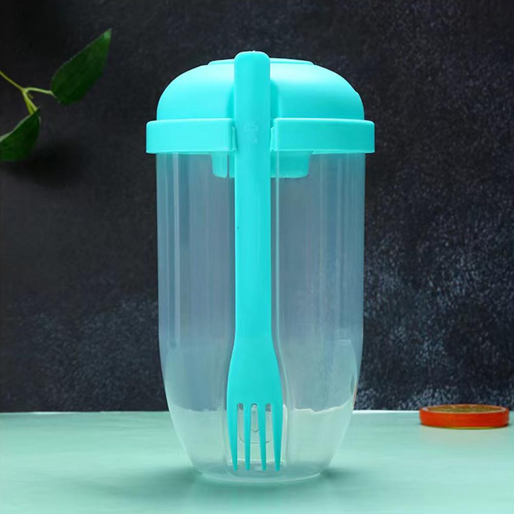 1LPortable Bottle Salad Cup Breakfast Oatmeal Cereal Nut Yogurt Bowl with Fork Sauce Cup Lid Bento Box Yogurt Storage Bowl Lunch