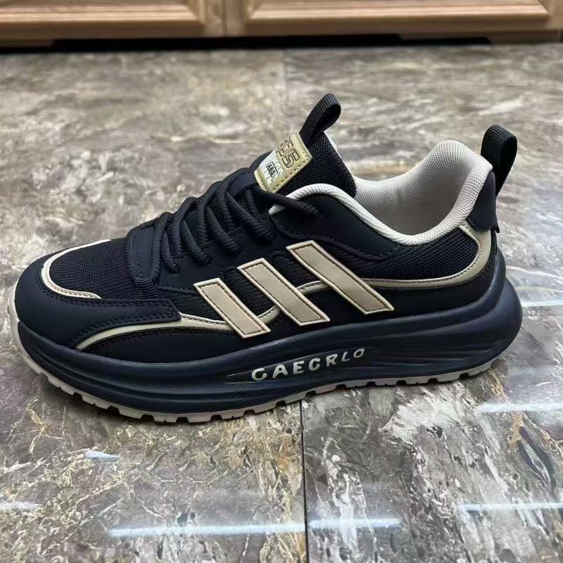 Весенние сетчатые туфли для пап, новые модные универсальные повседневные спортивные туфли на платформе, мужская корейская версия, удобная и дышащая обувь