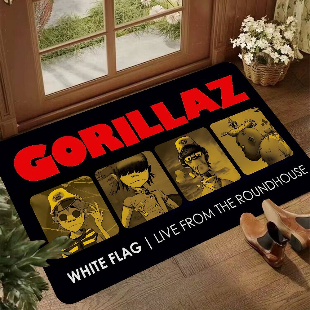 Группа G-Gorillaz Музыкальные Крутые Коврики для Комнаты Противоскользящие Впитывающие Воду Длинная Полоса Подушка Коврик для Спальни Бытовые Ковры