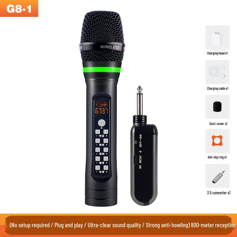 Wireless Dual Metal Charging Microphone for Home and KTV Singing with Free Shipping.