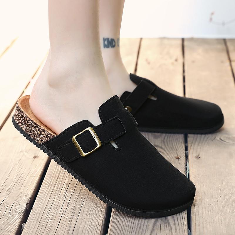 Модные мужские повседневные сандалии Баотоу, фланелевая плоская подошва, большие размеры, новая мода, домашний комплект, уличная ходьба, женские тапочки