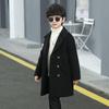 2024 Boys' Wool Coat - Fashionable Wool & Cotton Thickened Set for Autumn/Winter