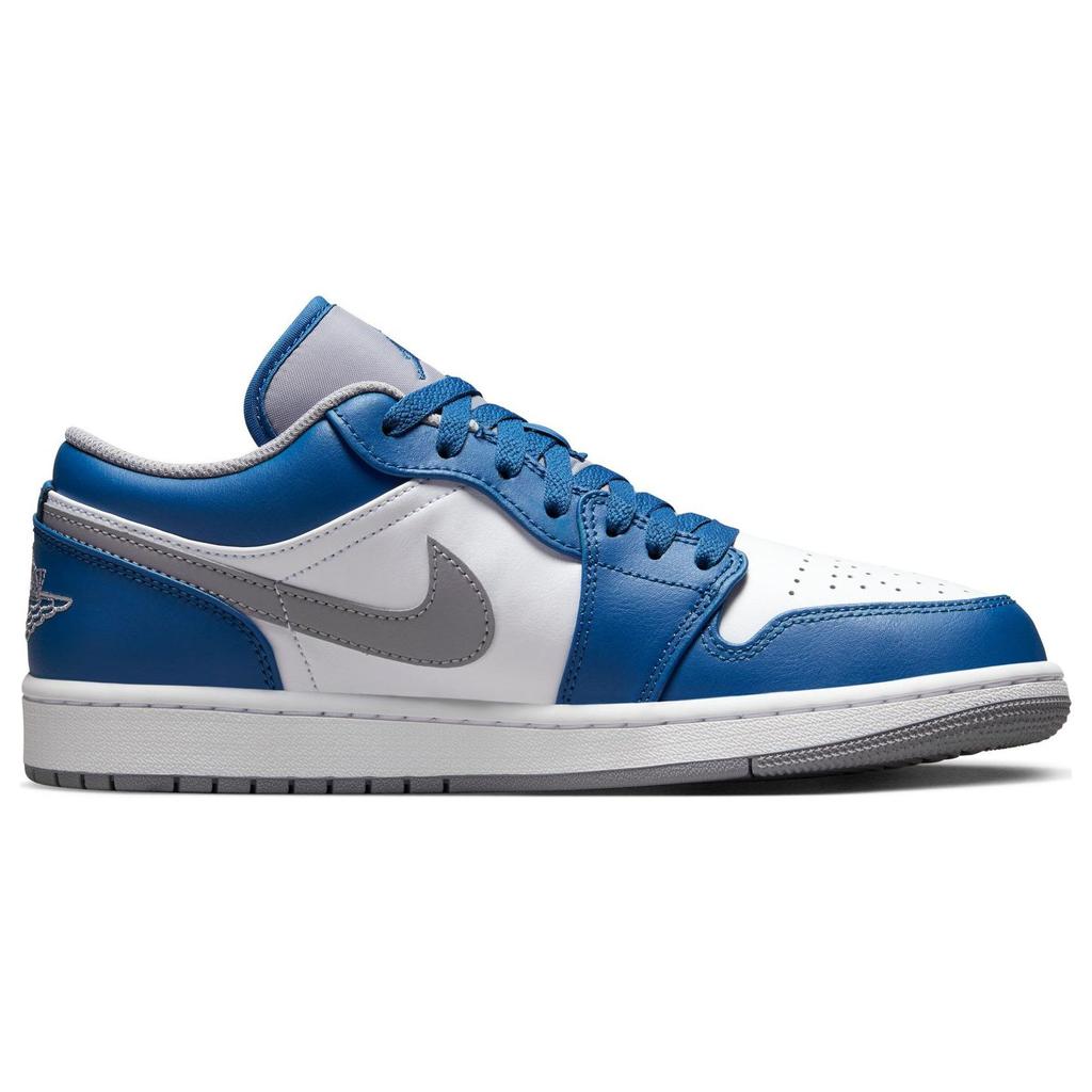 Мужские кроссовки Air Jordan 1 Low True Blue Cement Cement-Grey White 553558-412