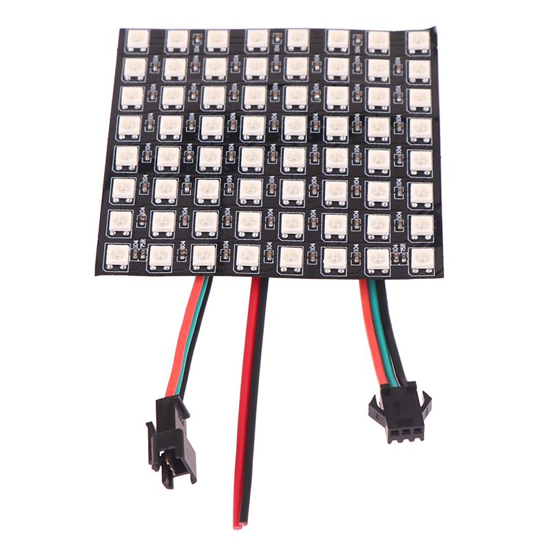1 шт. Ws2812 Led 5050 RGB 8X8 64-битный светодиодный матричный модуль, экран, светодиодная цифровая гибкая индивидуально адресуемая панель