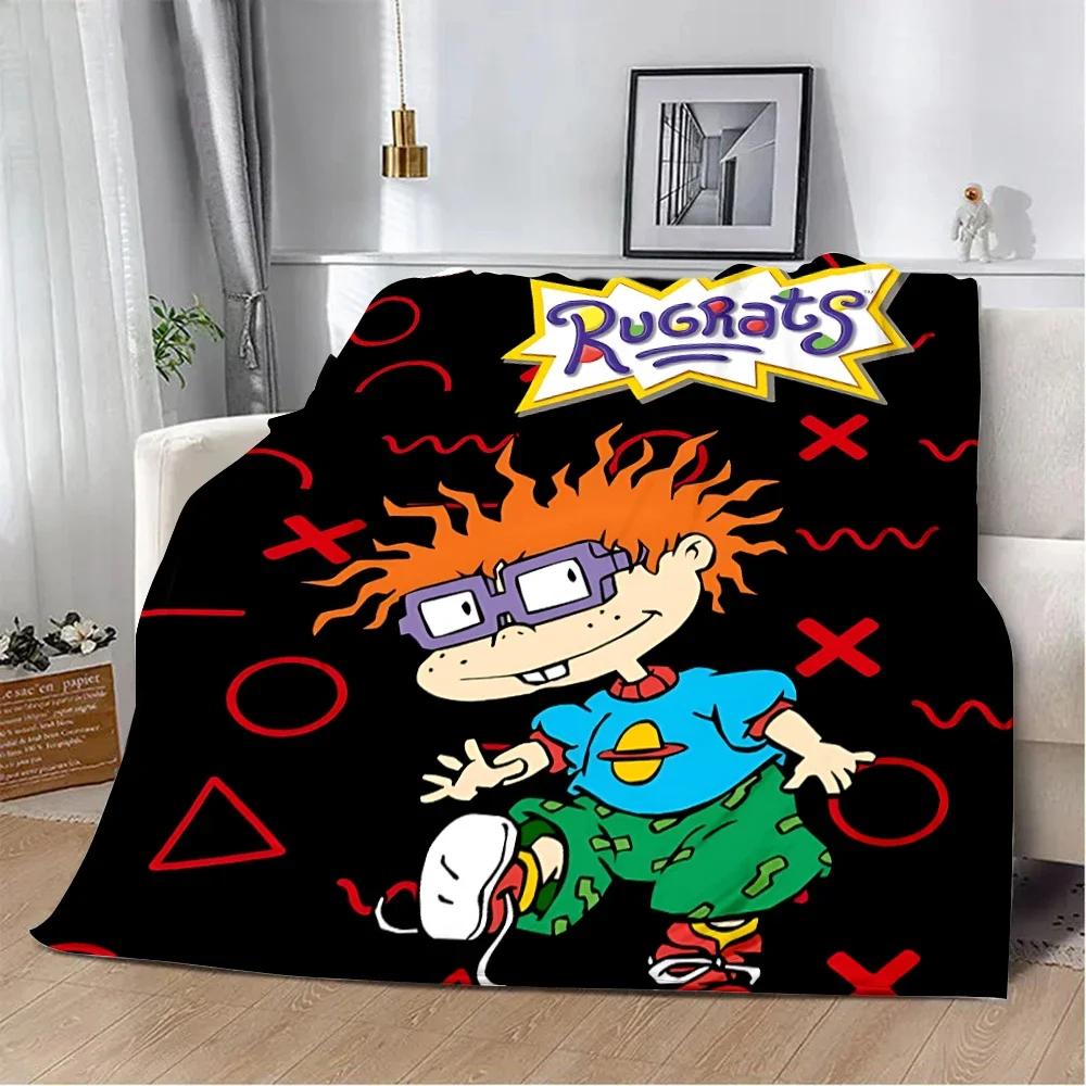 Мультяшное одеяло с принтом R-Rugrats Пледы для пикника Теплое одеяло Мягкое и удобное одеяло Для дома, путешествий, подарок на день рождения