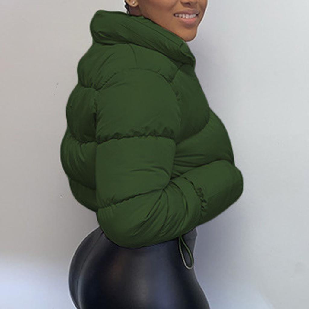 Модный женский однотонный кардиган с воротником-стойкой, пуховик, верхняя одежда, стеганое пальто