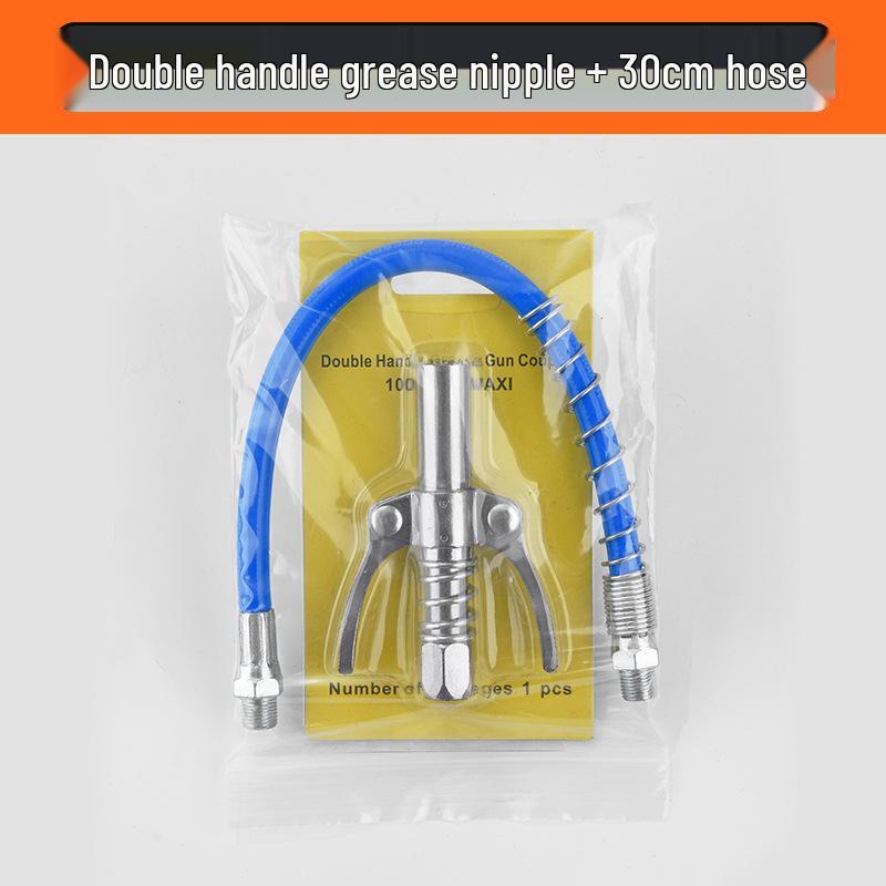 Насадка для шприца для смазки высокого давления с фиксирующими плоскогубцами и самоблокирующейся плоской головкой