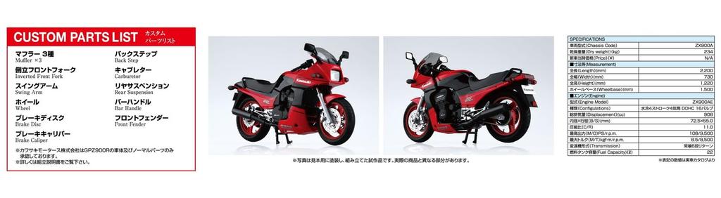 Aoshima Bunka Kyozai Серия Мотоциклов 49 Kawasaki ZX900A GPZ900R Ninja 1990 Пластиковый Моделистский Набор с Деталями для Кастомизации Co., Ltd. (АОСИМА) 1/12 №