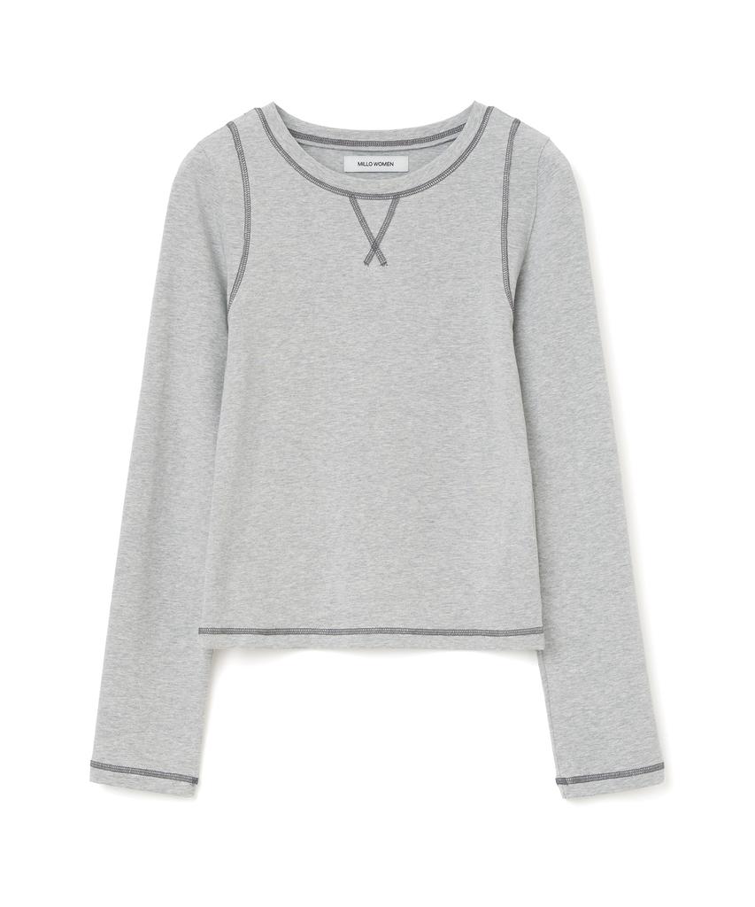 MILLO WOMEN Soft Long Sleeve T-Shirt [Melange Gray]