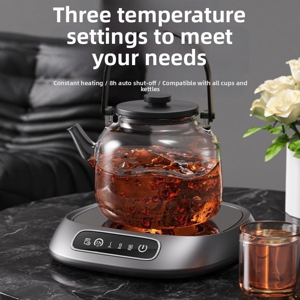 3 Temperature Setting Coffee Mug Warmer Timer Function Electric Heating Plate Desk Use