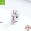 Hair Accessories Bracelet Accessories Pink Flower Diys925 Silver Beads Scc1484
